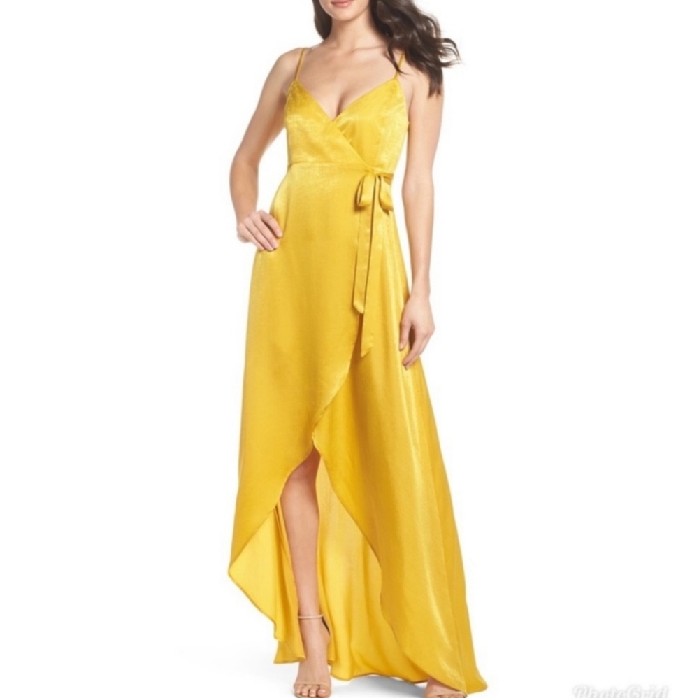 Show Me Your Mumu Mariah Wrap Maxi Dress in Honey Gold